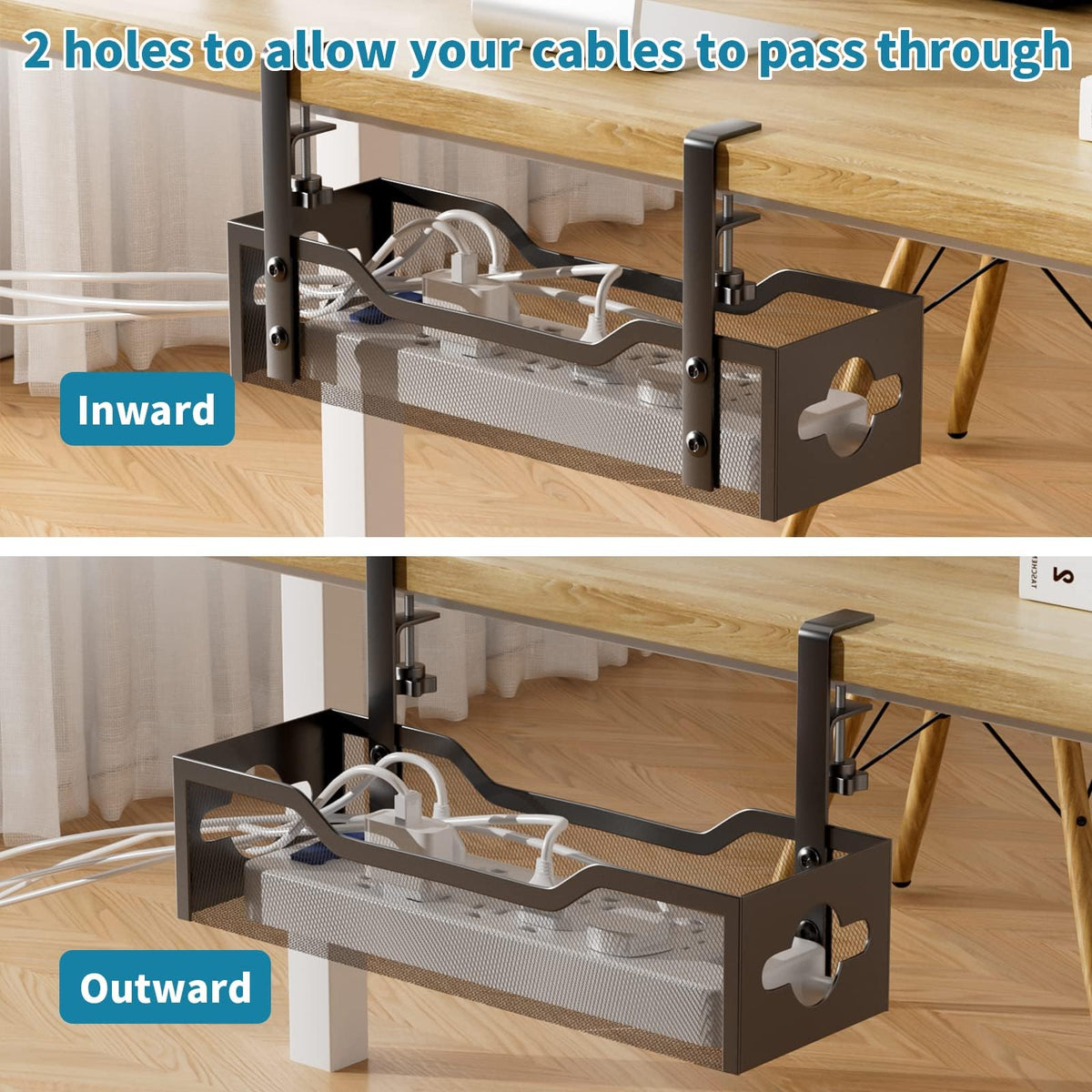 Under-Desk Cable Organizer Rack